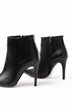 VRT-4802 Siyah Yüksek İnce Topuklu Fermuarlı Kadın Bot