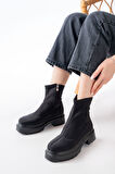 236-2011 Siyah Dalgıç Fermuarlı Günlük Kadın Bot