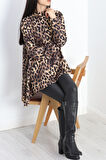 Asimetrik Kesim Uzun Kollu Bluz Leopar - 20940.1256.