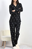 Süet Pijama Takımı Siyahyıldız - 40003.1049.