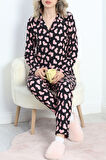 Süet Pijama Takımı Siyahpembe - 40003.1049.
