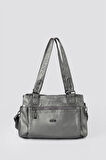 Zuwer Gri Cilt Omuz Çantası