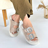 Juana Bej Nubuk Taşlı Terlik