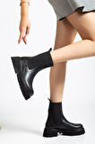 K-815 Siyah Lastikli Yüksek Tabanlı Günlük Kadın Bot