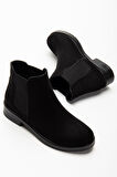 Siyah Süet Lastikli Günlük Kadın Bot