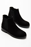 Siyah Süet Lastikli Günlük Kadın Bot
