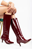Bordo Rugan Günlük Kadın Çizme