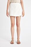 DeFacto Regular Fit Normal Bel Gabardin Şort Etek D0383AX24HSWT32