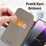 Coofbe Kart Bölmeli Cüzdanlı Manyetik Magsafe Uyumlu iPhone 14 Pro Kılıf İphone Cüzdan Kartlık Kılıf