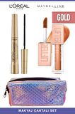 Loreal Telescopic Anında Uzun Kirpikler-Maybelline Işıltılı ve Dolgun Dudaklar 019 Gold Makyaj Seti