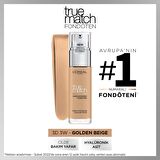 L'Oréal Paris True Match Bakım Yapan Fondöten - 3W Sıcak Alt Ton