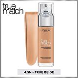 L'Oréal Paris True Match Bakım Yapan Fondöten 4.5N TRUE BEIGE