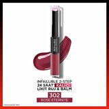 L'Oréal Paris Infaillible 2-Step 24 Saat Kalıcı Likit Ruj & Balm - 302 Rose Eternite
