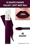 Maybelline New York Super Stay Matte Ink Likit Mat Ruj - 45 Escapist - Koyu Mürdüm