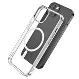 Coofbe 2MM Kompozit PC Şeffaf Manyetik Magsafe Uyumlu iPhone 14 Kılıf Sararmaz Full Koruma