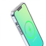 Coofbe 2MM Kompozit PC Şeffaf Manyetik Magsafe Uyumlu iPhone 14 Kılıf Sararmaz Full Koruma