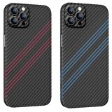 Coofbe Karbon Fiber Kamera Korumalı Desenli iPhone 14 Pro Max Kılıf Parmak İzi Bırakmaz 0.6MM Kalınlık