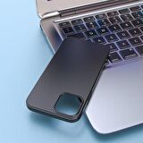 Coofbe 1.1MM Kalınlık Kaymaz Parmak İzi Bırakmaz Yüzey Darbe Emici iPhone 14 Pro Max Kılıf Siyah