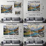 Kafkas Dağları Manzaralı Yağlıboya Görünüm Dekoratif Kanvas Duvar Tablosu-3603