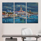 Soçhi Limanı Rusya Yağlıboya Görünüm Dekoratif Kanvas Duvar Tablosu-3604