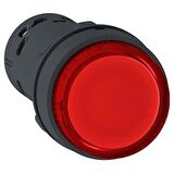 XB7NW34G2, Harmony XB7, Monolitik aydınlatmalı buton, plastik, kırmızı, Ã˜22, Entegr. LED, Yay Geri Dönüşlü, 120 V AC, 1 NC
