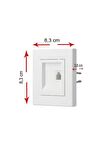 Schneider Asfora Beyaz 1*RJ45 Data Priz - Çerçeveli