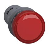 XA2EVM4LC, Sinyal lambası, plastik, kırmızı, Ø 22 mm, LEDli, 220…230V AC