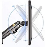 Coofbe Amortisörlü Yükseklik Ayarlı 22"-32" Monitör Tutucu Çift Kol Monitör Standı Masa Klipsli Stand