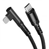 Coofbe Super Şarj Örgü Tasarım L Tip Type-C To İPhone Şarj Kablosu İphone 11 12 13 14 Pro Max Şarj