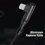Coofbe Super Şarj Örgü Tasarım L Tip Type-C To İPhone Şarj Kablosu İphone 11 12 13 14 Pro Max Şarj