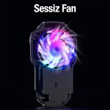 Coofbe Super Soğutucu RGB Işıklı 700mAh Şarjlı Telefon Soğutucu Fanı Ayarlanabilir Hız 6000 Devir