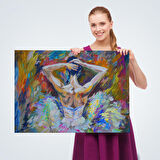 Balerin Kız Yağlıboya Görünüm Dekoratif Kanvas Duvar Tablosu-3612