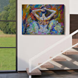 Balerin Kız Yağlıboya Görünüm Dekoratif Kanvas Duvar Tablosu-3612