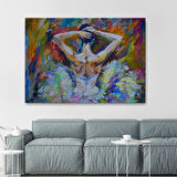 Balerin Kız Yağlıboya Görünüm Dekoratif Kanvas Duvar Tablosu-3612