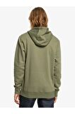 Quiksilver Yeşil Erkek Kapüşonlu Baskılı Sweatshirt EQYFT04450 BIG LOGO HOOD