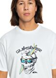 Quiksilver Beyaz Erkek O Yaka  Standart Fit Baskılı T-Shirt EQYZT07674_ONE LAST SURF SS