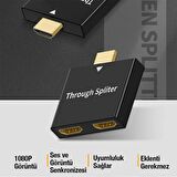 Coofbe HDMI Çoğaltıcı HDMI Splitter 2in1 1080P HDMI Çoğaltıcı Tak Çalıştır, TV, PC, Playstation HDMİ Çoğaltıcı