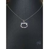Zirkon Taşlı Hello Kitty Head Misina Kolye 35-40 Misina Uzunluğu Ayarlanabilir