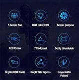 Coofbe 5 Fanlı Laptop Soğutucu