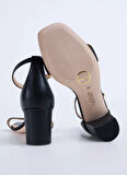 Lauren Ralph Lauren Deri Siyah Kadın Topuklu Sandalet 802927949001