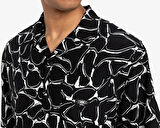 Quiksilver Mercury Chrome Ss Shirt Erkek Günlük Gömlek EQYWT04626-BLMC Siyah