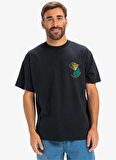 EQYZT08033 HW HYPNOTIC WAVE SS Siyah Bisiklet Yaka Oversized Baskılı Erkek T-Shirt