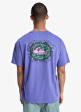EQYZT08021 GH QS GLOBAL HEAT SS Mor Bisiklet Yaka Normal Kalıp Baskılı Erkek T-Shirt