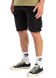 EQYWS03881 CRUCIAL BATTLE CARGO Siyah Standart Fit Erkek Şort