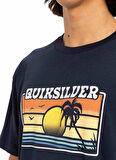 EQYZT08065 SUN FADED SS Lacivert Bisiklet Yaka Normal Kalıp Baskılı Erkek T-Shirt