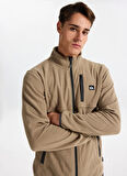 Quiksilver EQYPF03071-NO DESTINATION FZ Kahve Dik Yaka Normal Düz Erkek Polar Sweatshırt