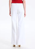 Lauren Ralph Lauren Yüksek Bel Düz Paça Standart Beyaz Kadın Denim Pantolon 200971092