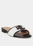 Lauren Ralph Lauren Krem - Siyah Kadın Deri Terlik 802P04395004