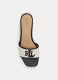 Lauren Ralph Lauren Krem - Siyah Kadın Deri Terlik 802P04395004
