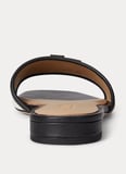 Lauren Ralph Lauren Krem - Siyah Kadın Deri Terlik 802P04395004